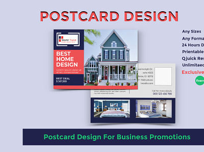 I will design an awesome postcard for you design graphice design modern postcard design postcardproject postcards