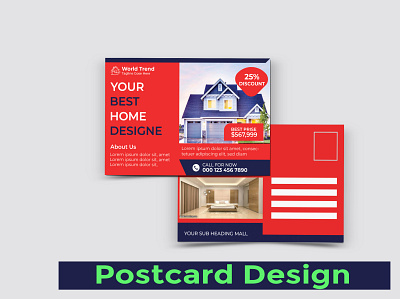 I will create a modern postcard design business modern postcard postcard design professioal real estate