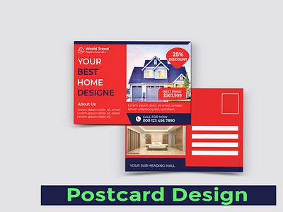 I will create a modern postcard design