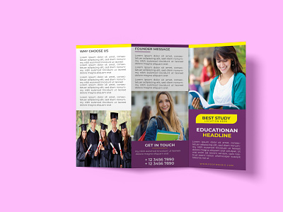 I will do an amazing brochure design bio fold brochure brochure design business education modern professional trifold