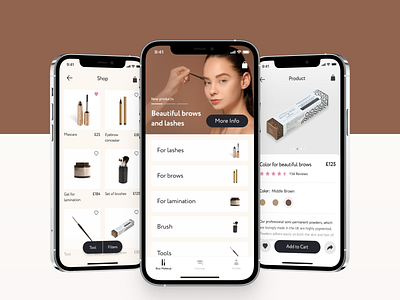 Mobile App for "Beautiful brows and lashes" brand