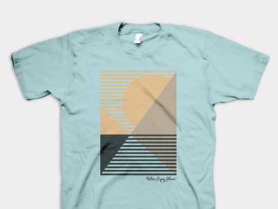 Geometric T-Shirt Design blue like neon california geometric lines mountains print sun water