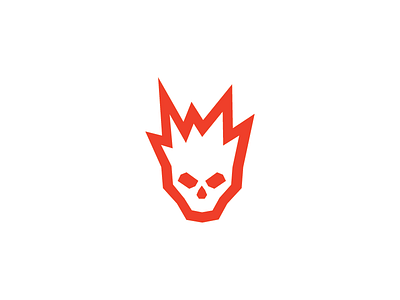 Human Octane aggressive fire flat logo modern skull