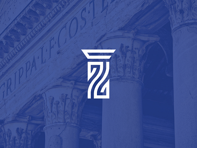 C&Z pillar column icon law logo pillar vector