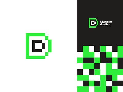 The Digital Society association d digital logo pattern pixel society vector