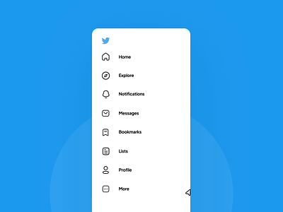 Twitter Navigation menu, interaction! animation app icons interaction ios menu minimal mobile motion motion graphics navigation sidebar trend twitter ui uidesign ux uxdesign