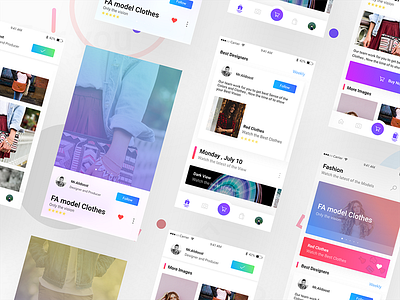 Fashion app account app clothes fashion gradient home ios photos profile store ui ux