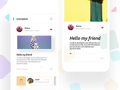 Myersplash social app account app clothes gradiant home ios photos profile social story ui ux