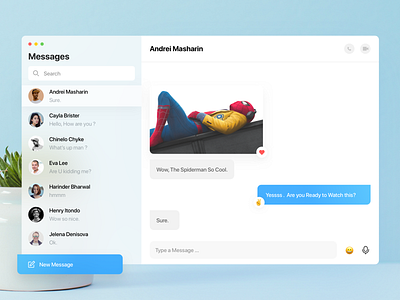Mac OS Messages design mac macos message minimal ui ux