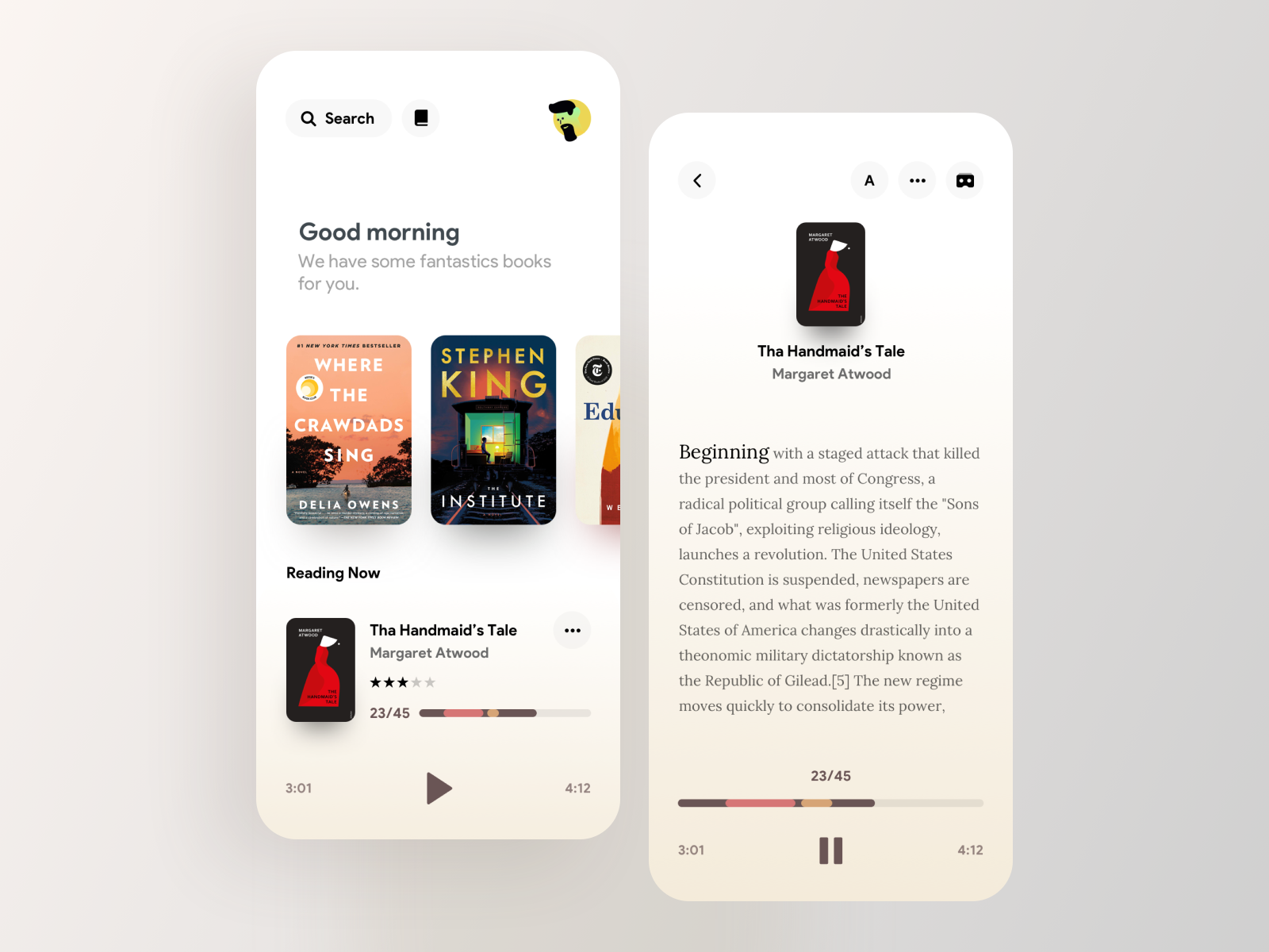 Reading app. Book app Design. Book Reader app.