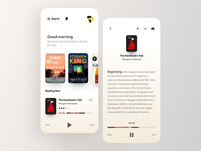 Books Reading app book books color concept ios iphone iphonex minimal mobile morning player reading search suggestion text ui uiux vector art vr