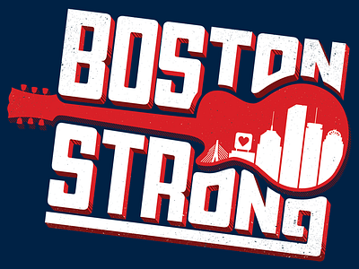 Boston Strong benefit bold boston boston marathon boston strong charity concert guitar lettering poster pro bono skyline