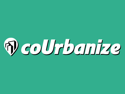 Logo for coUrbanize building identity logo pin slant startup