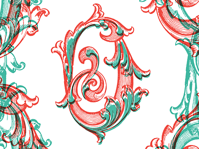 ABC Design Project baroque florid glyph letter o overlap scrollwork swirl typography