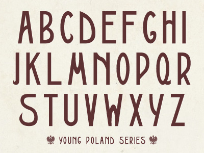 Young Poland, Font #1 (Galicja) art nouveau custom font font letters młoda polska poland polish retro secession type treatment typeface typography vintage young poland