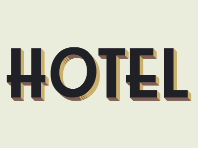 Hotel 3d hotel lettering shadow sign typography vintage