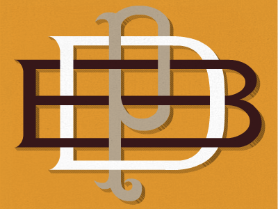 Boston Protective Department b boston d interlaced monogram mustard p vintage