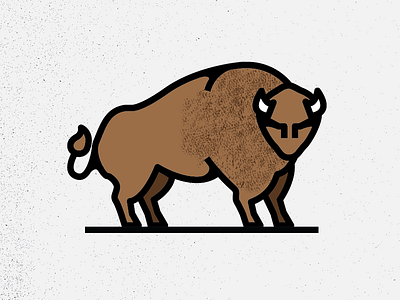 Where the buffalo roam... animal bison buffalo graphic icon illustration line vector
