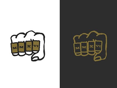 Illustration WIP branding fist hand identity illustration line logo logos punch rings thick lines