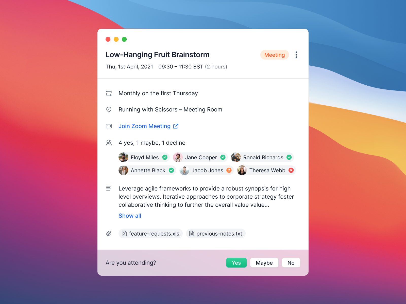 Calendar Event Window By Ollie Barker On Dribbble