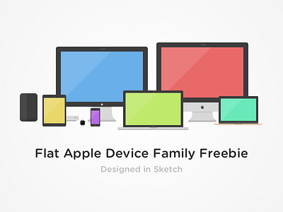 Flat Apple Device Family Freebie air apple device flat freebie imac ipad iphone macbook sketch thunderbolt watch