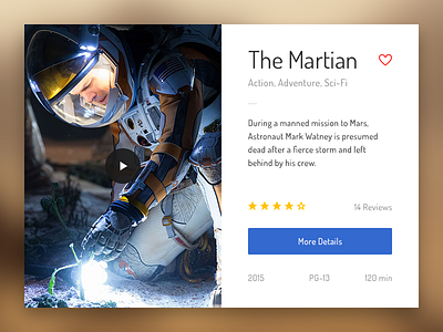 The Martian Movie Card card cinema daily film flat martian movie play trailer