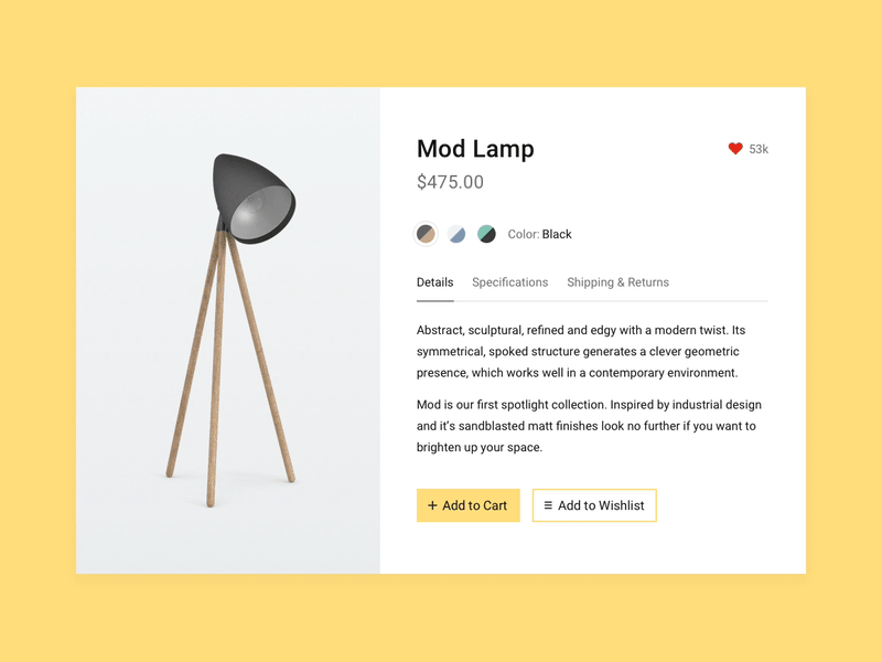 Product Variations Card react demo slider gif card product moltin api commerce ecommerce ilovelamp