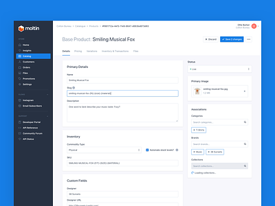 Product Details and Pricing Editor Concept