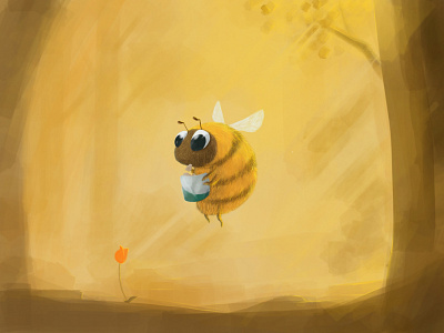 bee animal illustration bee bugs digital art digital illustration digital painting drawing drawingart natural orange