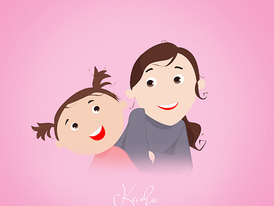 keisha cartoon illustration digital art digital illustration digital painting drawing drawingart family happiness illustration natural