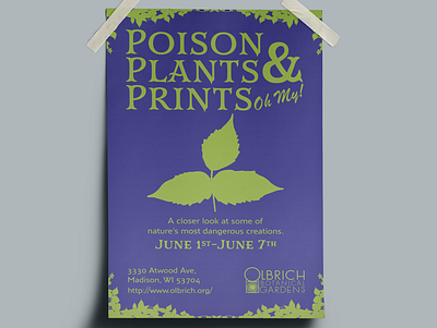 Event Promotion: Poison, Plants, & Prints Exhibit botanical botanical garden exhibit garden ivy museum olbrich plant poison prints promotion