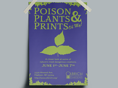 Event Promotion: Poison, Plants, & Prints Exhibit botanical botanical garden exhibit garden ivy museum olbrich plant poison prints promotion
