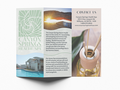 Brand Identity: Canyon Springs bath salts body wash botanical brand identity branding brochure design grand canyon health spa illustration illustrator logo lotion nature pamphlet print spa springs z fold