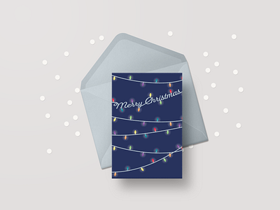 Greeting Card Design card christmas design envelope greeting card happy holidays holiday illustration illustrator lights mail merry christmas print