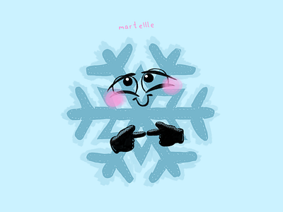 Flirty Snowflake card christmas cute flirt graphic design greetingcard illus illustration shy snowflake