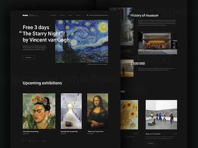 Concept for The Museum of Modern Art MoMA branding concept design figma museum typography ui ux van gogh