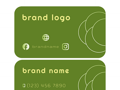 Yellow Green businesscard design minimal vector