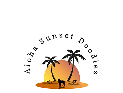 aloha Sunset Doodles design logo vector