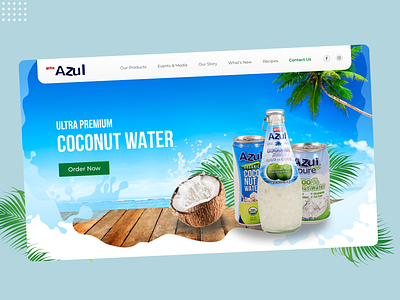 Website Concept for Coconut Beverage Brand app ui app uiux beverage website branding clean design coconut website ui digital product design interaction design landing page landing page ui minimalistic landing page website ui