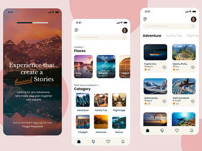 Travel App Design app design minimalist design travel typography ui