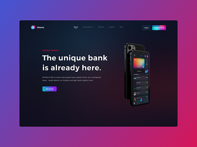 Gbank - Unique Wallet app bank design mobile ui ux wallet web website