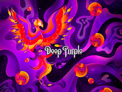 Deep Purple art illustration music phoenix purple