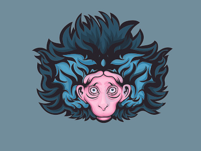 illustration of monkey concept art illustration poster