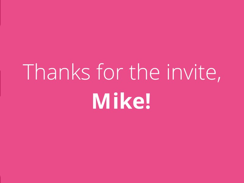 Thanks, Mike! animation debut face flat invite morph thank you thanks transform vector