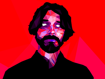 Lo-Poly Self Portrait face lo poly low poly poly polygon portrait purple red triangle triangulation