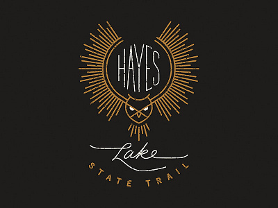 ArtCrank Poster Progress - Hayes Lake artcrank bike biking custom type hayes illustration lake minnesota owl poster script
