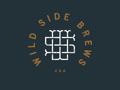 Wild Side Brews - Monogram 01 badge beer brew brewery logo monogram sw ws
