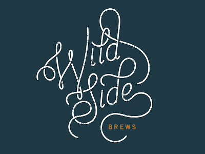 Wild Side Brews - Script beer brew brewery hand lettering logo script typography wild wild side