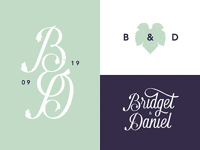 Bridget + Dan's Wedding - Elements bd bridget daniel hand lettering hand typography identity monogram script typography wedding