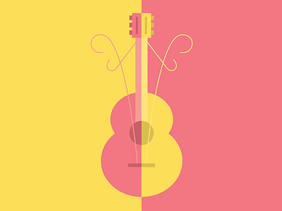 Guitar Illustration branding clean drawing edmonton flat graphic design guitar illustration illustrator instrument sing valentine